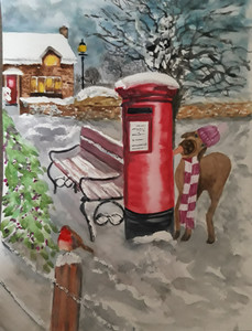 Carol W. Royal lick of approval, watercolour. 12.20.jpg